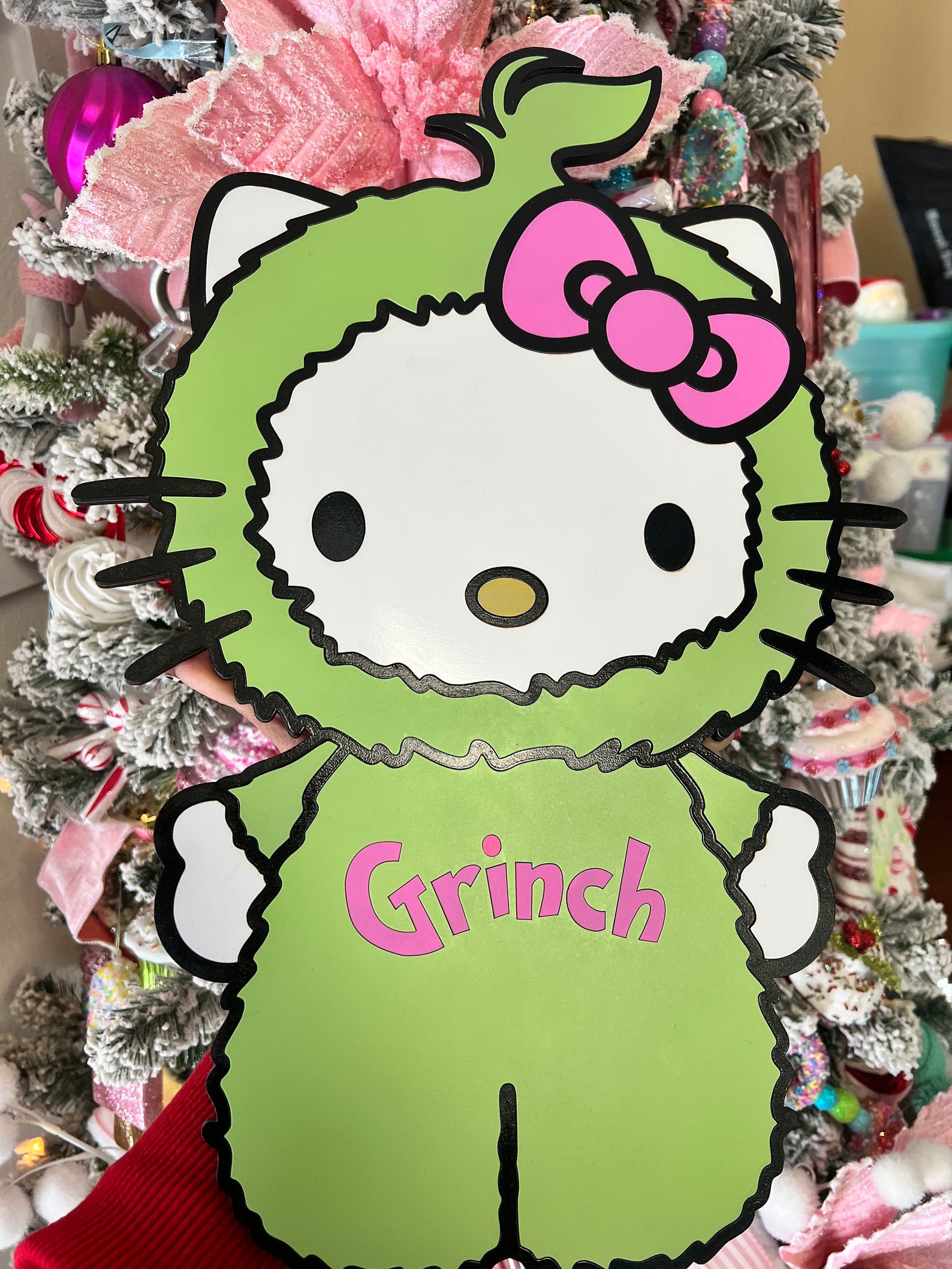 Large Hello Kitty grinch Sign 24 Hour Shipping - Etsy