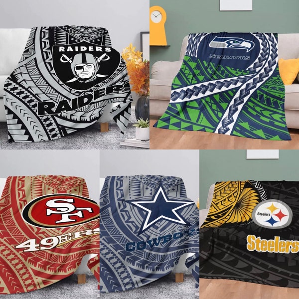 Football Tribal Fleece Throw Blanket