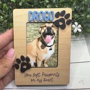 Personalized Dog Photo Frame Magnet: Pet Memorial Keepsake