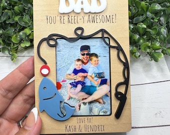 Personalized Fishing Photo Frame Magnet-Father's Day Gift with Photo