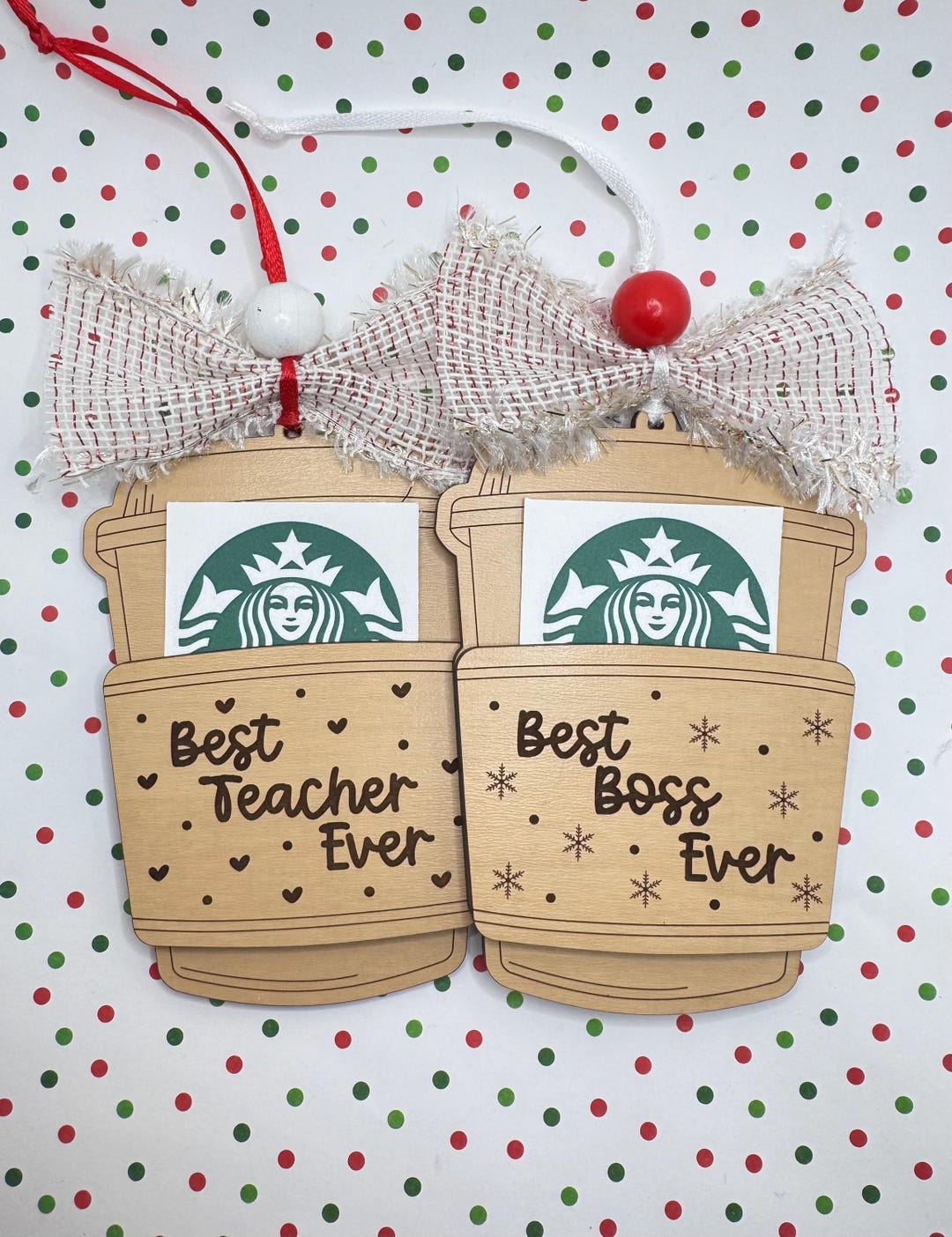 Coffee Gift Card Holder Ornament - Teacher or Boss Christmas Gift - Etsy