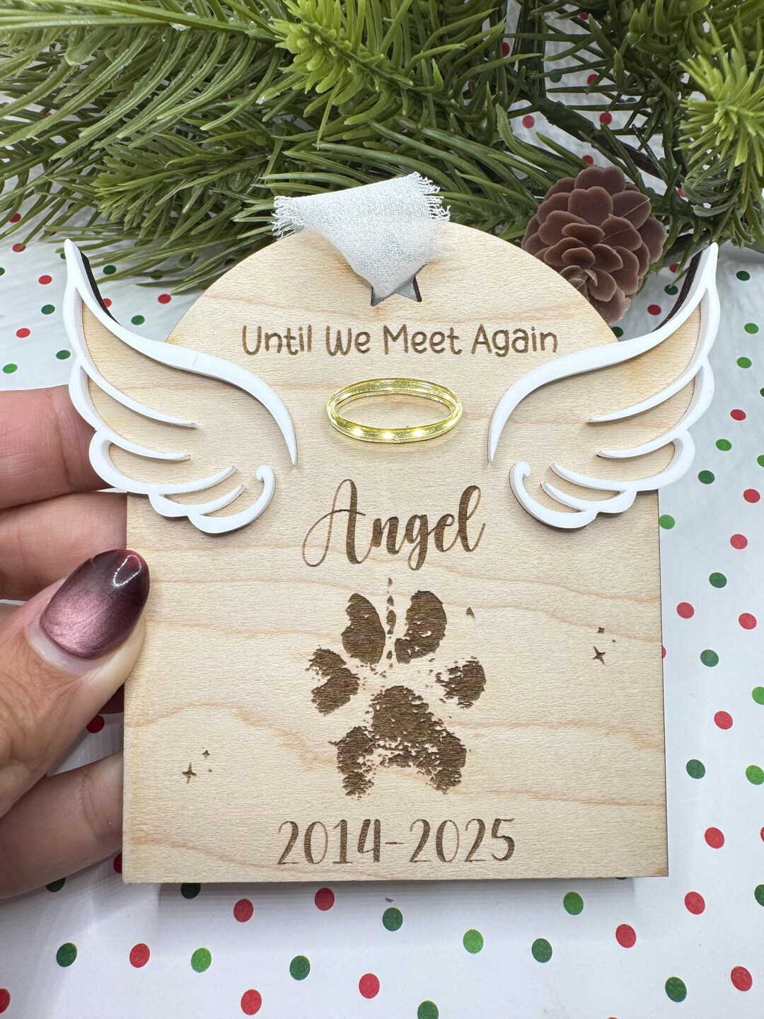 Personalized Pet Memorial Christmas Ornament- Dog and Cat Print - Etsy