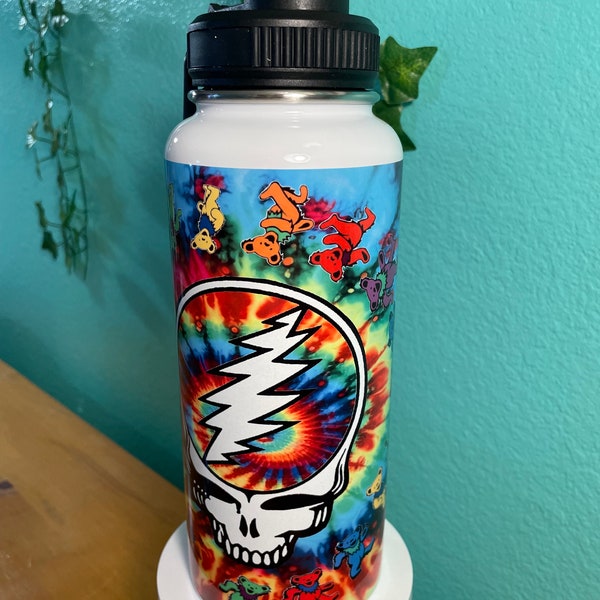 30oz Stainless Steel Grateful Bears Water Bottle with box and FREE 3" magnet. Option to Personalize free.