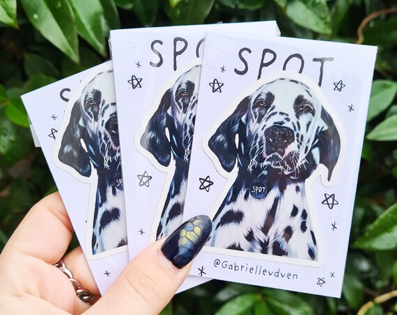Vinyl Dalmatian dog sticker | 'Spot' original drawing | Bullet Journal Stickers, Planner Stickers, Scrapbook Stickers, Decoration stickers