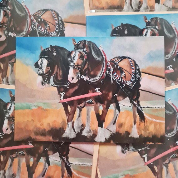 Greeting card 'Morningtide' | Horse oil painting greeting card