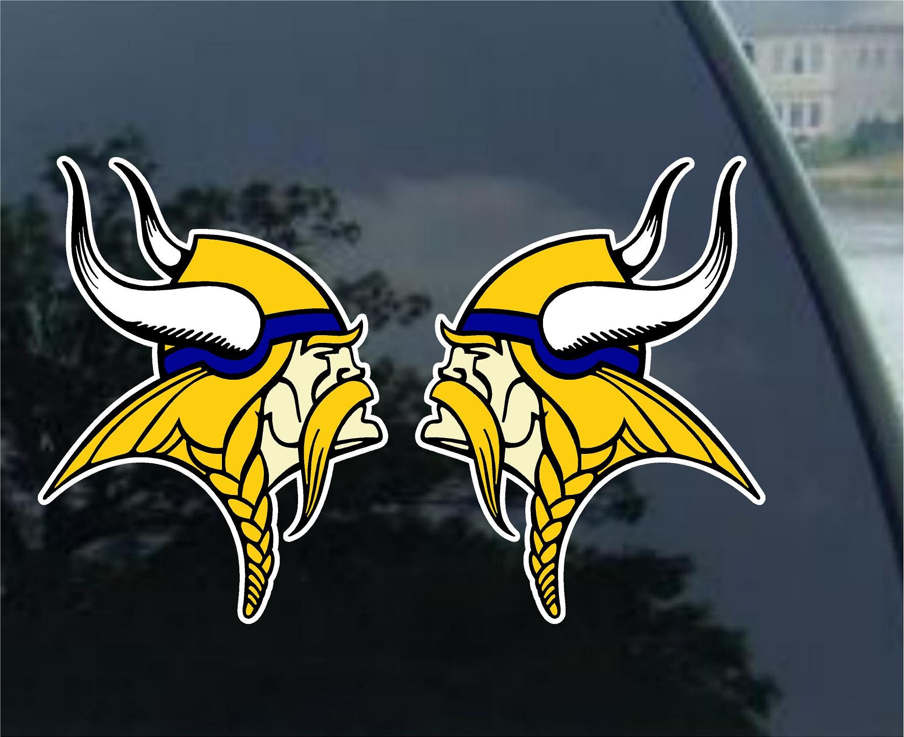 MINNESOTA VIKINGS vinyl decal sticker SET 2 one left one | Etsy