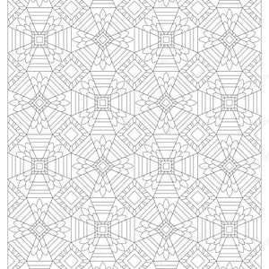 Commercial and personal use geometric pattern colouring pages. PDF and PNG. US Letter size. 300 DPI