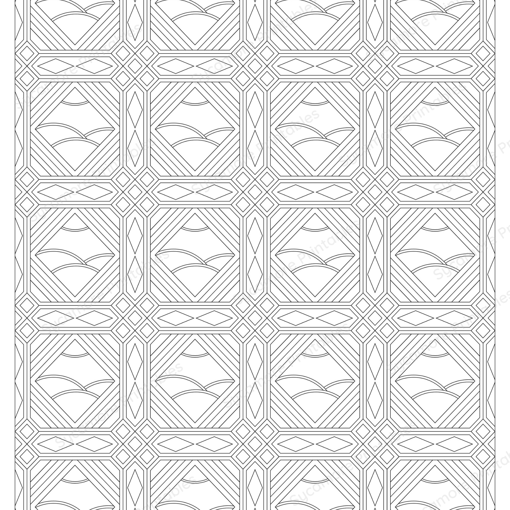 Geometric Pattern Colouring Pages