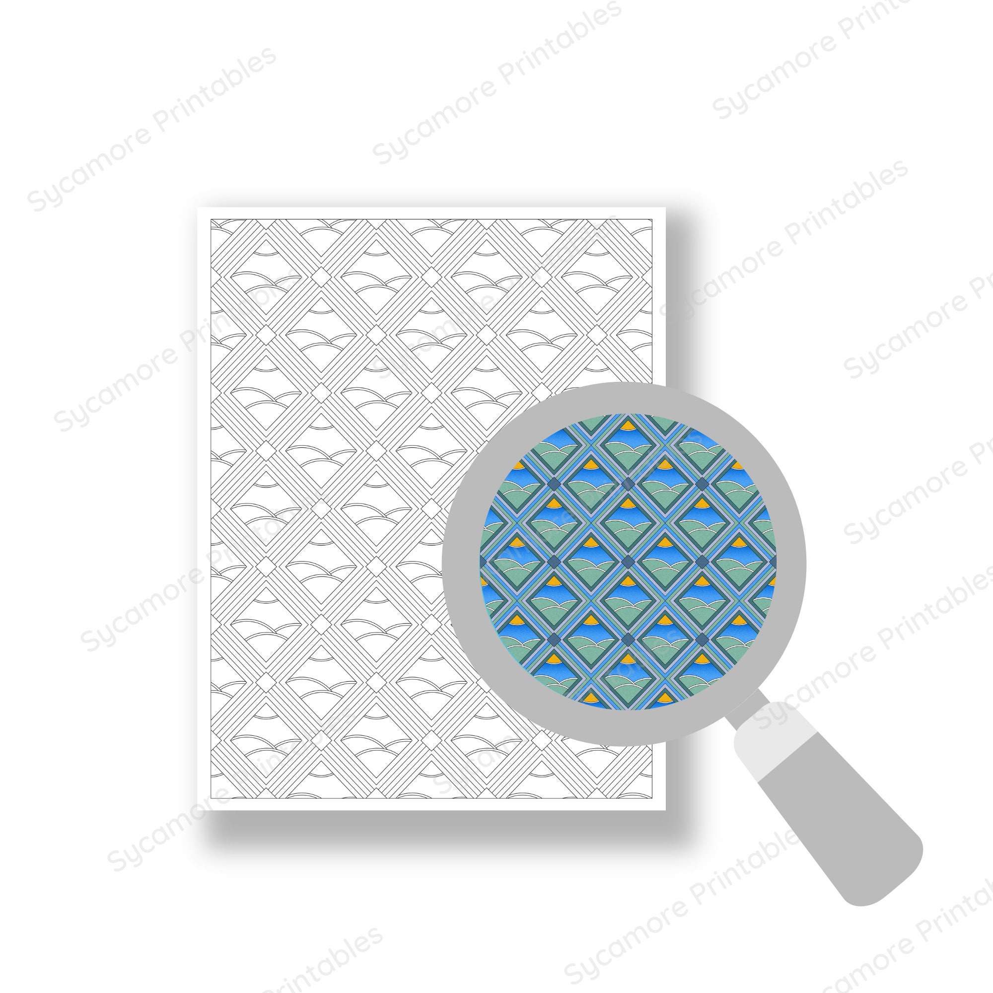 8 Geometric Pattern Colouring Pages Commercial Use Printable - Etsy