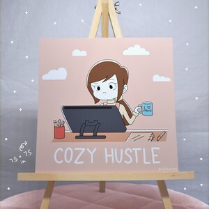 Happy Accident Art Print | Cute Character Art Print | Illustration Wall Art | Square Art Print