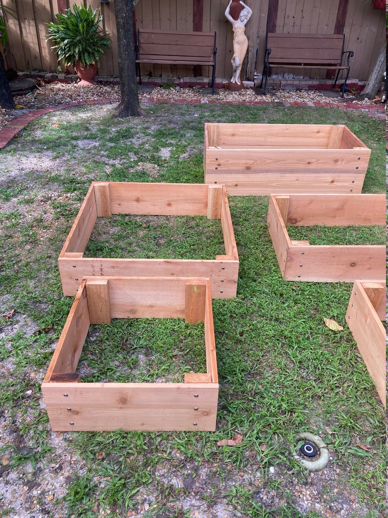 Raised Garden Bedcedar Garden Bedgardening Plantersvegetables Garden