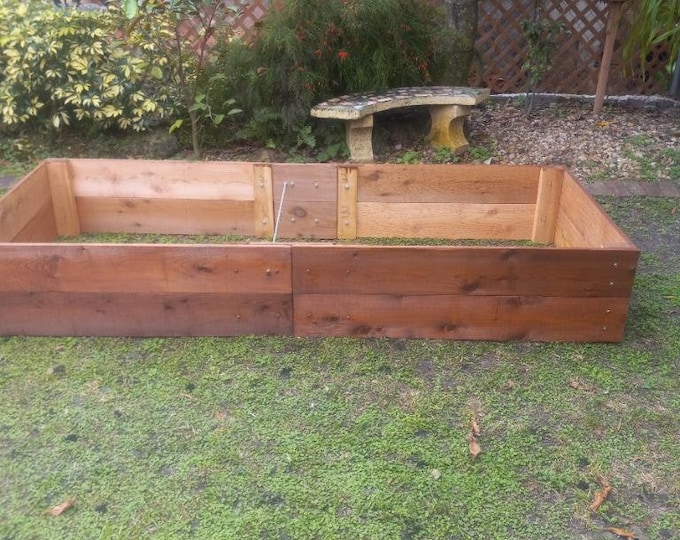 Raised garden bed-Cedar garden bed-3x8-15 inches tall-gardening planters-vegetable garden bed-Christmas gift -organic gardening-Permaculture