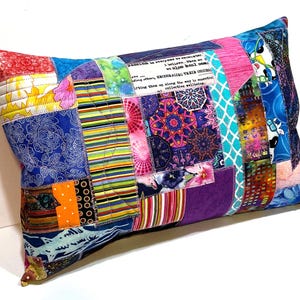 Scrappy Quilted Pillow Sham: Applique & Embroidery Details (Cover Only)