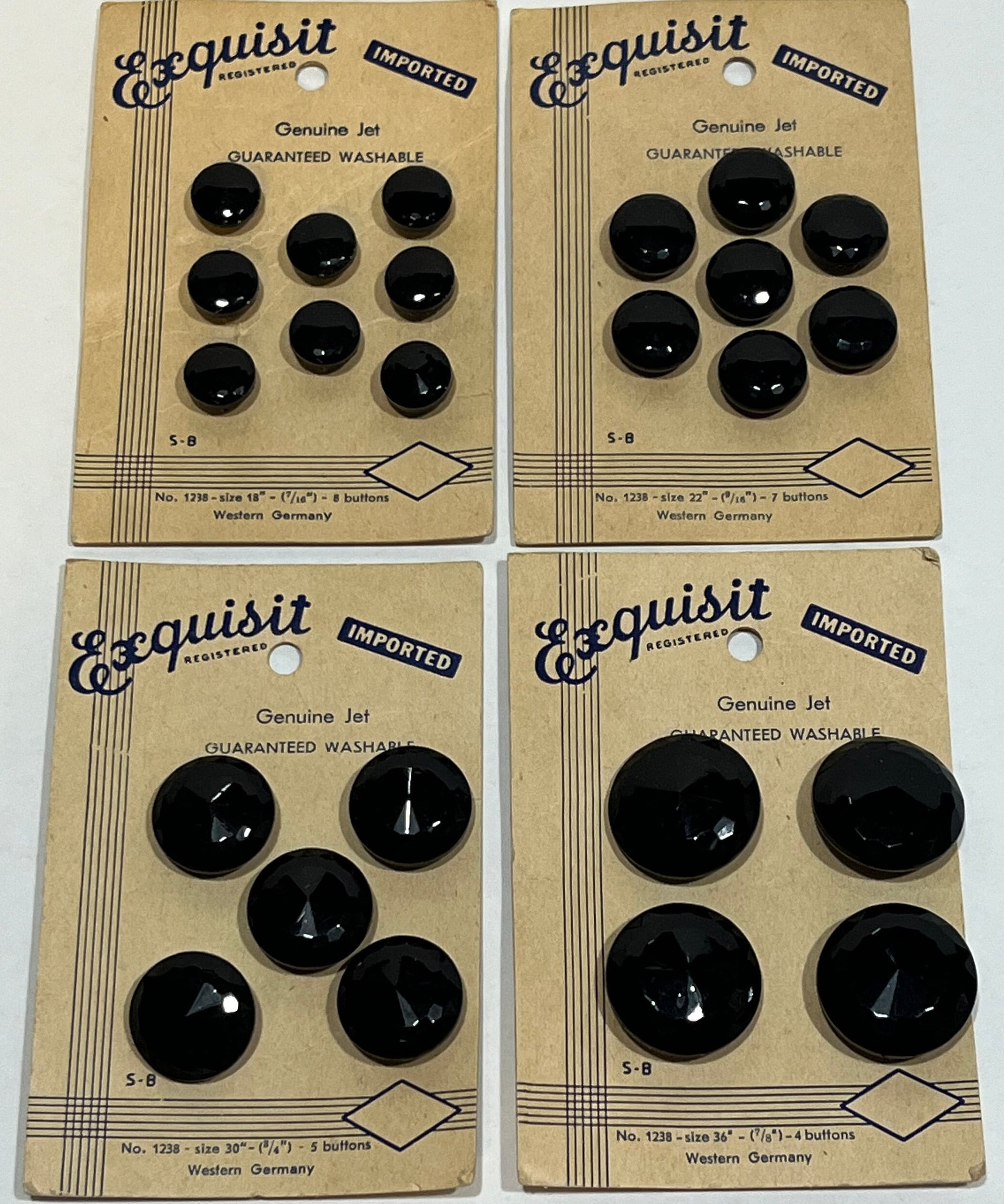 Vintage 40's Buttons: Genuine Jet Button Packs, Imported From Western ...