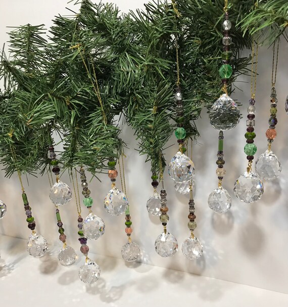 Ice Crystal Beaded Christmas Tree Garland Set