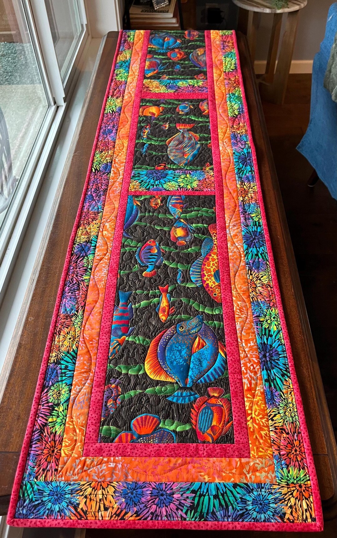 Bold Fish Table Runner 78
