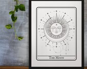 The Moon Tarot Card Wall Art-Tarot Card Wall Art-Witchy Wall Art-Printable Wall Art- Tarot Cards-Magical Wall Art- Printable Wall Art