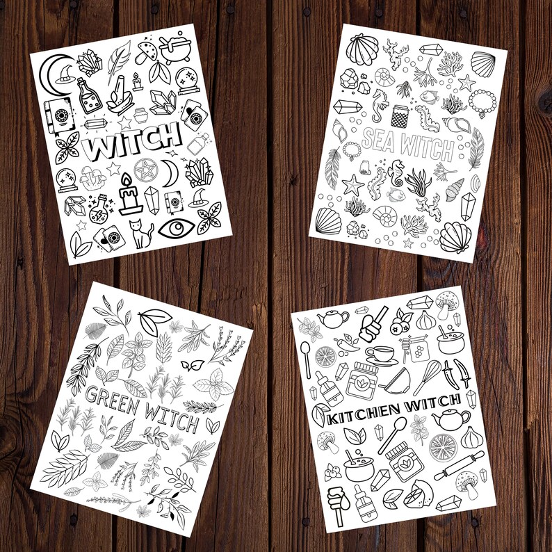 15 Pack of Magical Coloring Pages Spiritual Digital All - Etsy