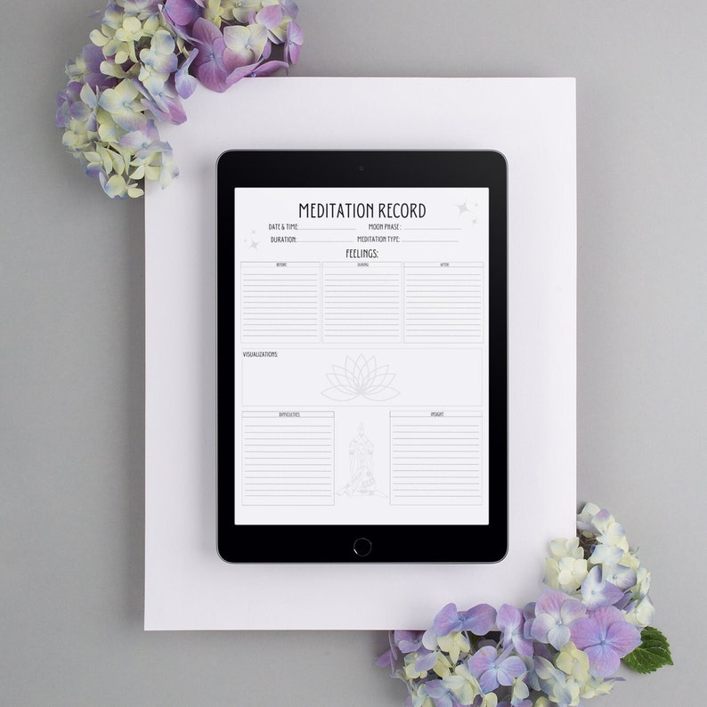 Meditation Record-meditation Log-wellness Log-meditation Tracker ...