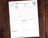 Recipe Sheet-Magical Recipe Sheet- Witchy Recipe Template-Kitchen Witch-Grimoire Recipe Printable-Recipe Template-Grimoire Page