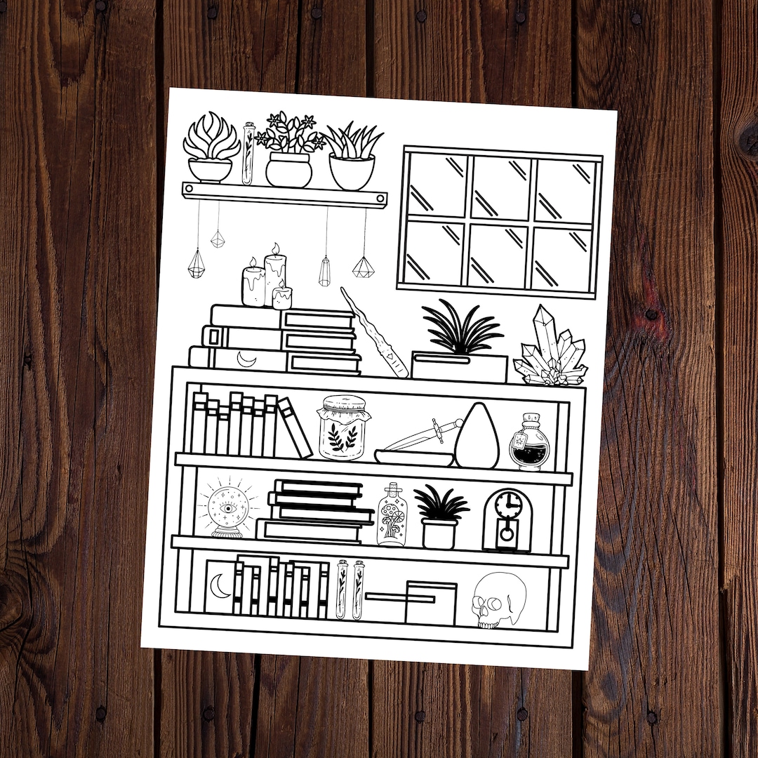 Room Full of Magic Coloring Page-magical Coloring Page-printable ...
