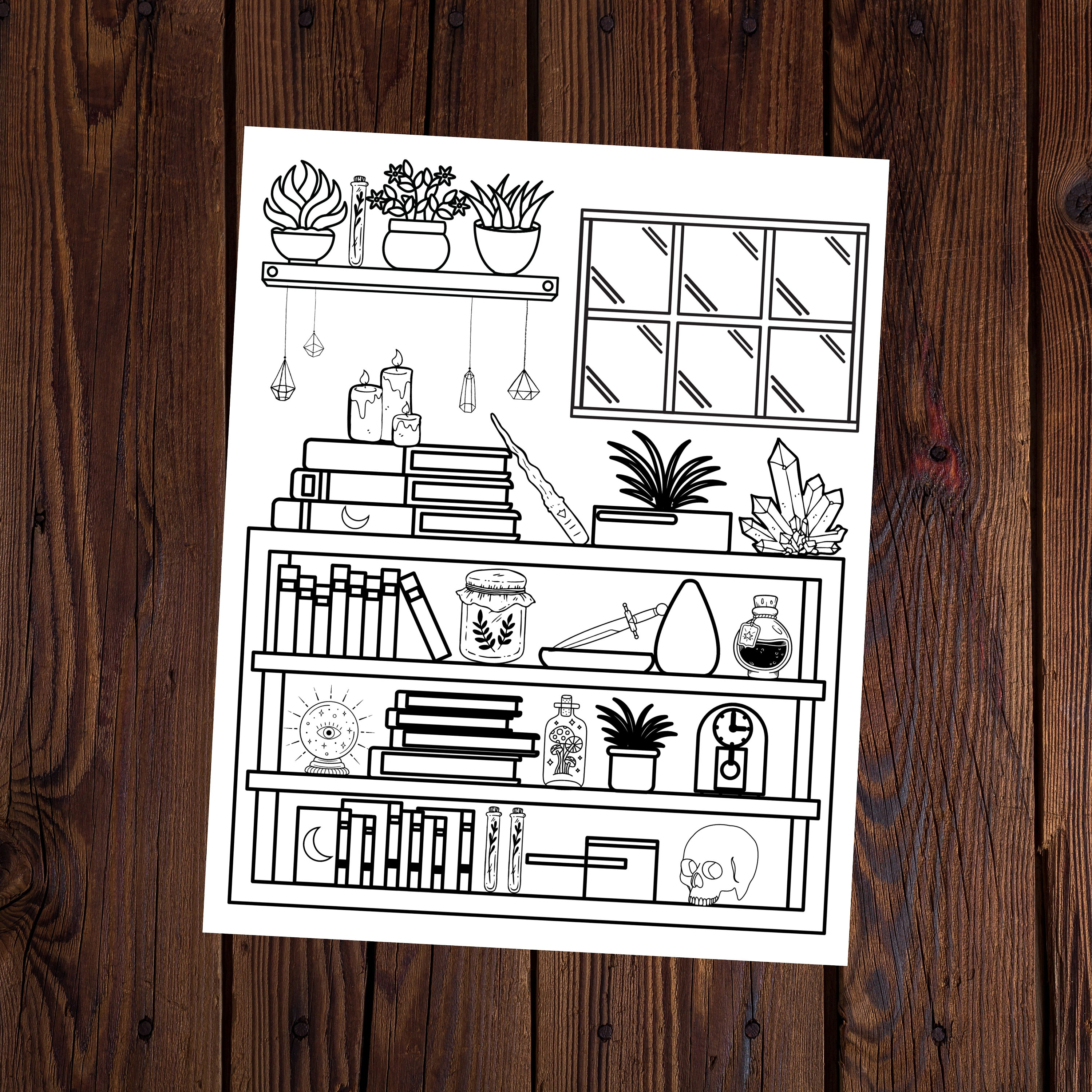 Room Full of Magic Coloring Page-magical Coloring Page-printable ...