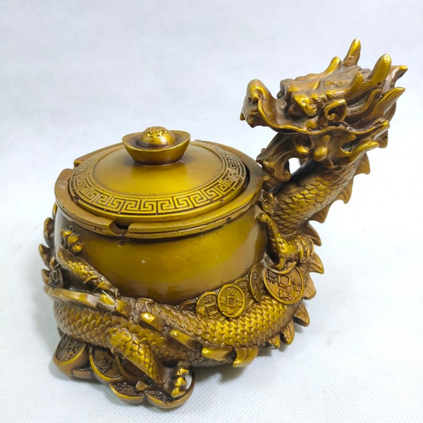 Antique Ashtray Dragon Etsy