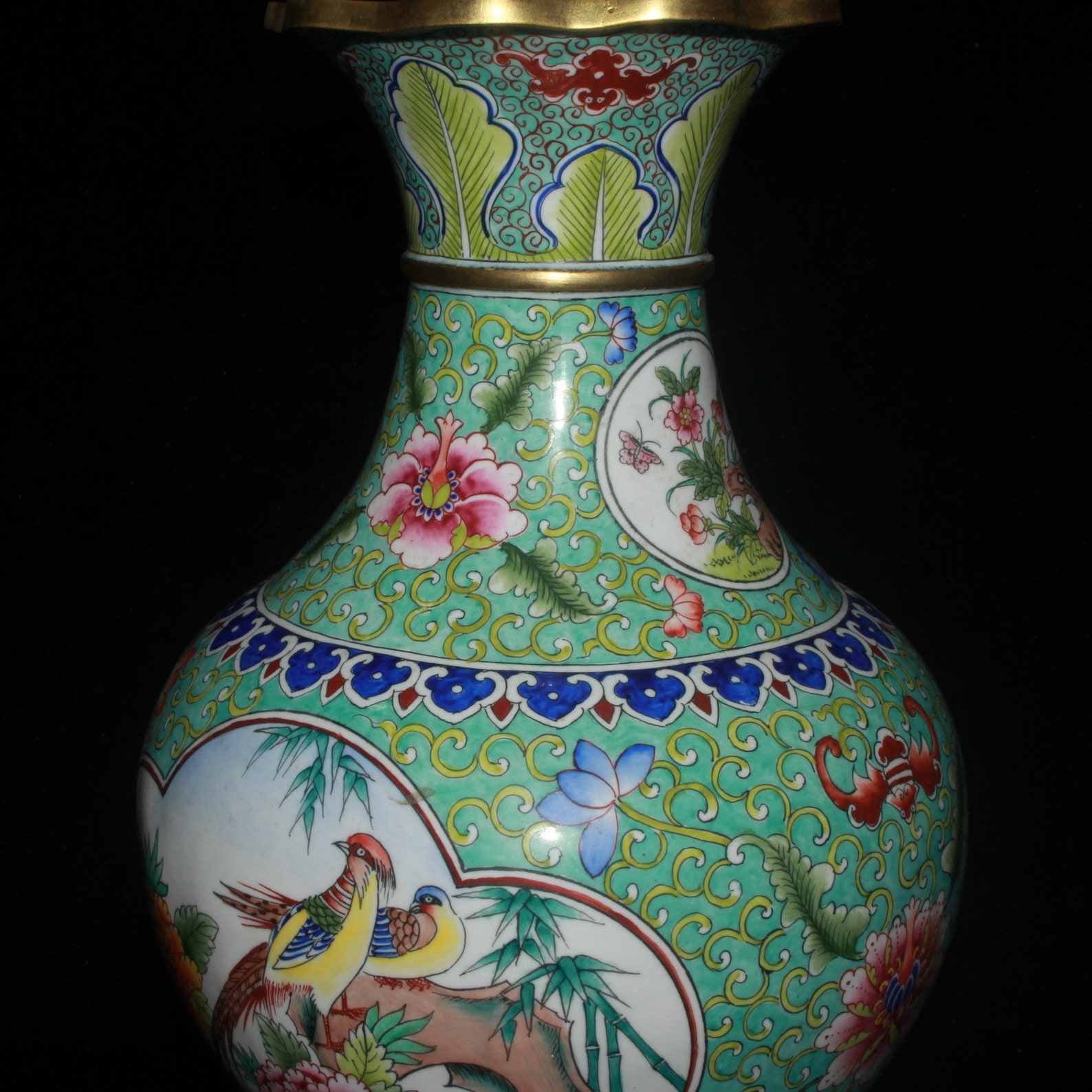 Chinese antique pure copper cloisonne vases are hand painted Etsy