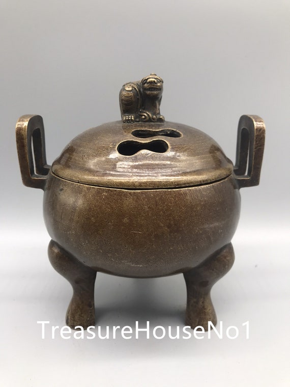 Chinese Antique Collection Copper Pure Copper Small Incense Burner Is Exquisite