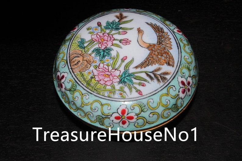 Ancient Chinese pure copper Cloisonne Rouge box statue is made by hand