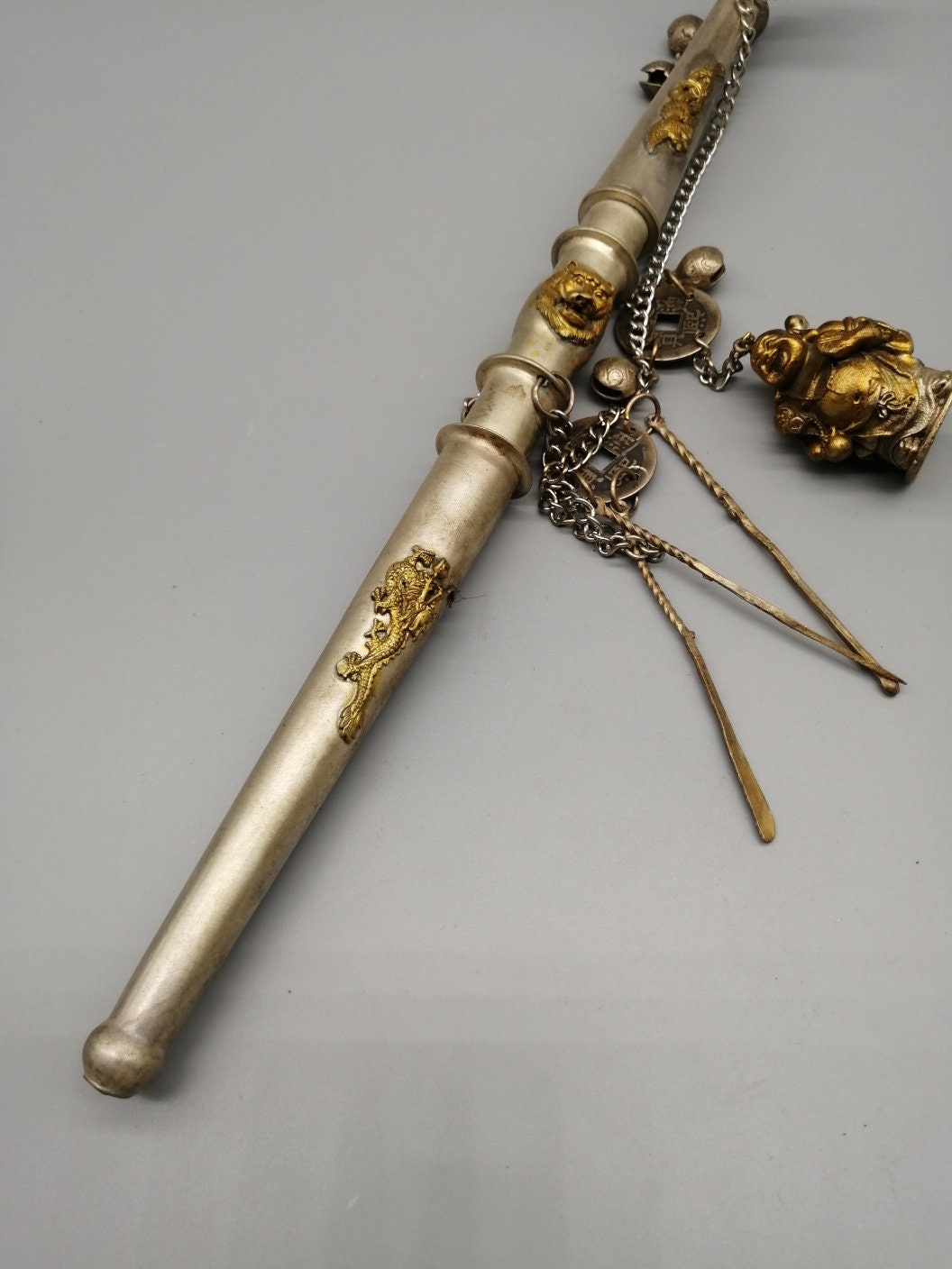 Chinese antique pure copper coated ancient tobacco pipe Etsy