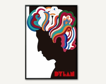 Bob Dylan Milton Glaser 1966 Design. Vintage Music Poster. Sixties Vintage Poster. Folk Music. Decor Wall Art Instant Digital Download.