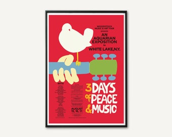 Woodstock 1969 Vintage Concert Poster (Digital Download)