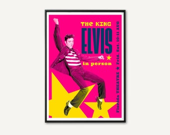 Vintage Elvis Presley Poster - Full Color Printable Design for Wall Art, Tshirt, Tote Bag