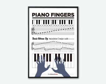 Piano Fingers Chart: Warm-Up Exercises, Piano Theory (Digital Download)
