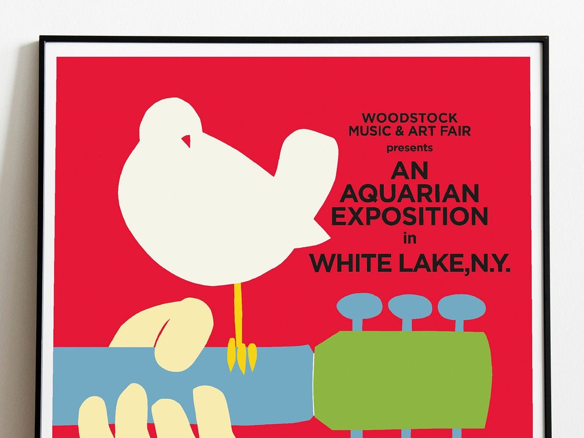 WOODSTOCK 1969 Printable Poster. Vintage Concert Poster With All Music ...
