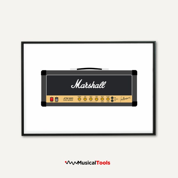 MARSHALL JCM800 Guitar Amp Printable Poster.