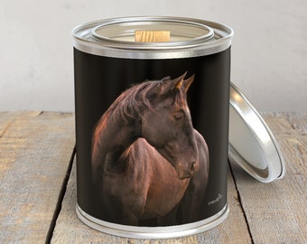 Beautiful Horse Wood Wick Candle • Horse Lover Gift • Soy Wax Candles • Country Decor • Farmhouse Candle • Horse Photos • Horse Candle