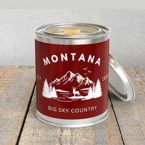 Montana Big Sky Country Wood Wick Candle  • Montana Candle • Soy Wax Candles • Country Decor • Farmhouse Candle • Montana Souvenir Gifts