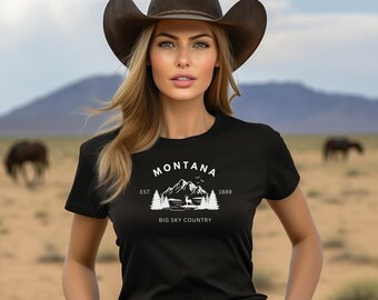 Montana Big Sky Mountain Black Unisex T-Shirt • Montana Lover Shirt • Montana Gift • Big Sky Country • Montana Souvenir • Montana Shirt