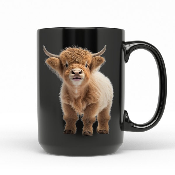 Cute Highlander Cow Mug, "I Love Mooo-ntana!" Montana Cow Coffee Mug, Farmhouse Gifts, Western Mugs, Montana Gifts, Cow Gifts