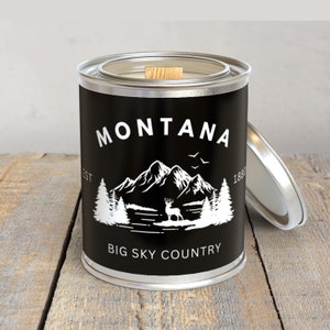 Wood Wick Candle in Montana Big Sky Country • Montana Candle • Soy Wax Candles • Country Decor • Farmhouse Candle • Montana Souvenir Gifts