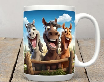 Funny Laughing Montana Horse Mug, Montana Coffee Mug Gift, Montana Coffee Mug, Western Gifts, Horse Lover Gifts, Cute Horse Coffee Cups