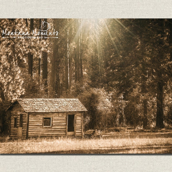 Rustic Old Cabin, Cabin Art, Old Barns, Old Farmhouse Decor, Rustic Home Decor, Canvas Wall Art - "If the Walls Could Talk"