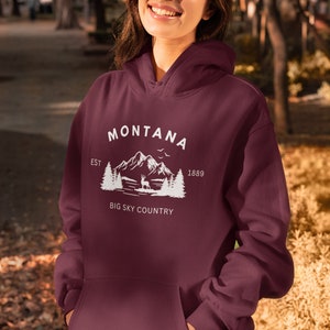 Montana Big Sky Country Unisex Heavy Hooded Sweatshirt, Montana Sweatshirts, Montana Gifts, Women&#39;s Sweatshirt, Men&#39;s Sweatshirt