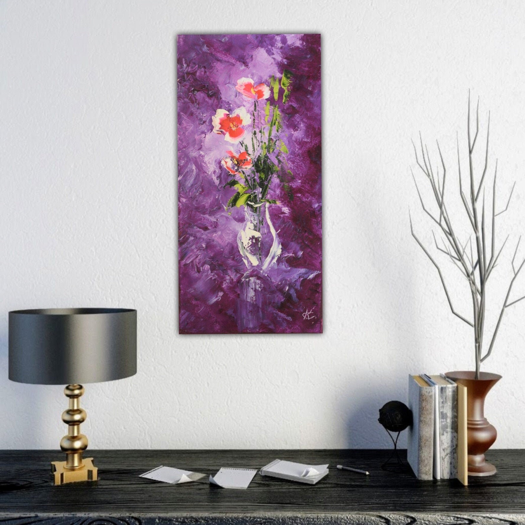 Floral Painting Flower Wall Art Original Painting 16 by Etsy