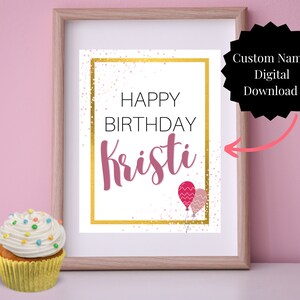 Personalisierter Name Happy Birthday Druck Digital Download