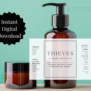 Thieves Laundry Detergent Label  - Instant Digital Download