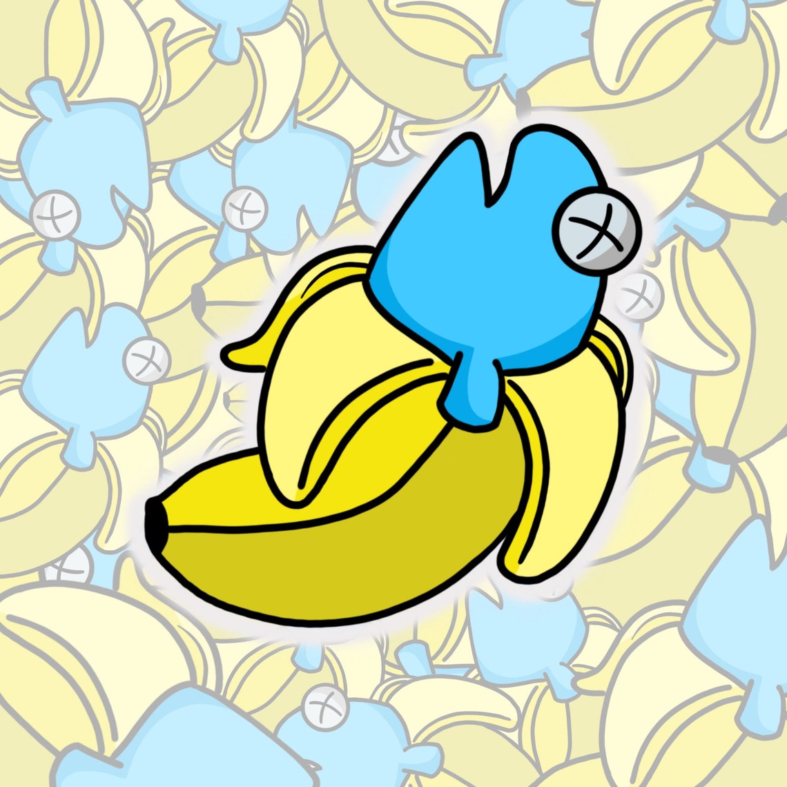 Banana Fish Dead Fish Sticker Etsy