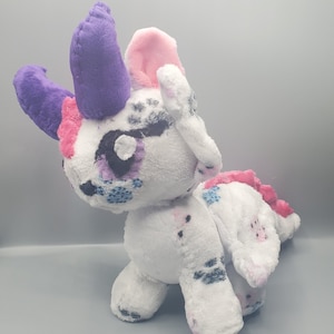 Fluffy White Cat-Dragon Plush